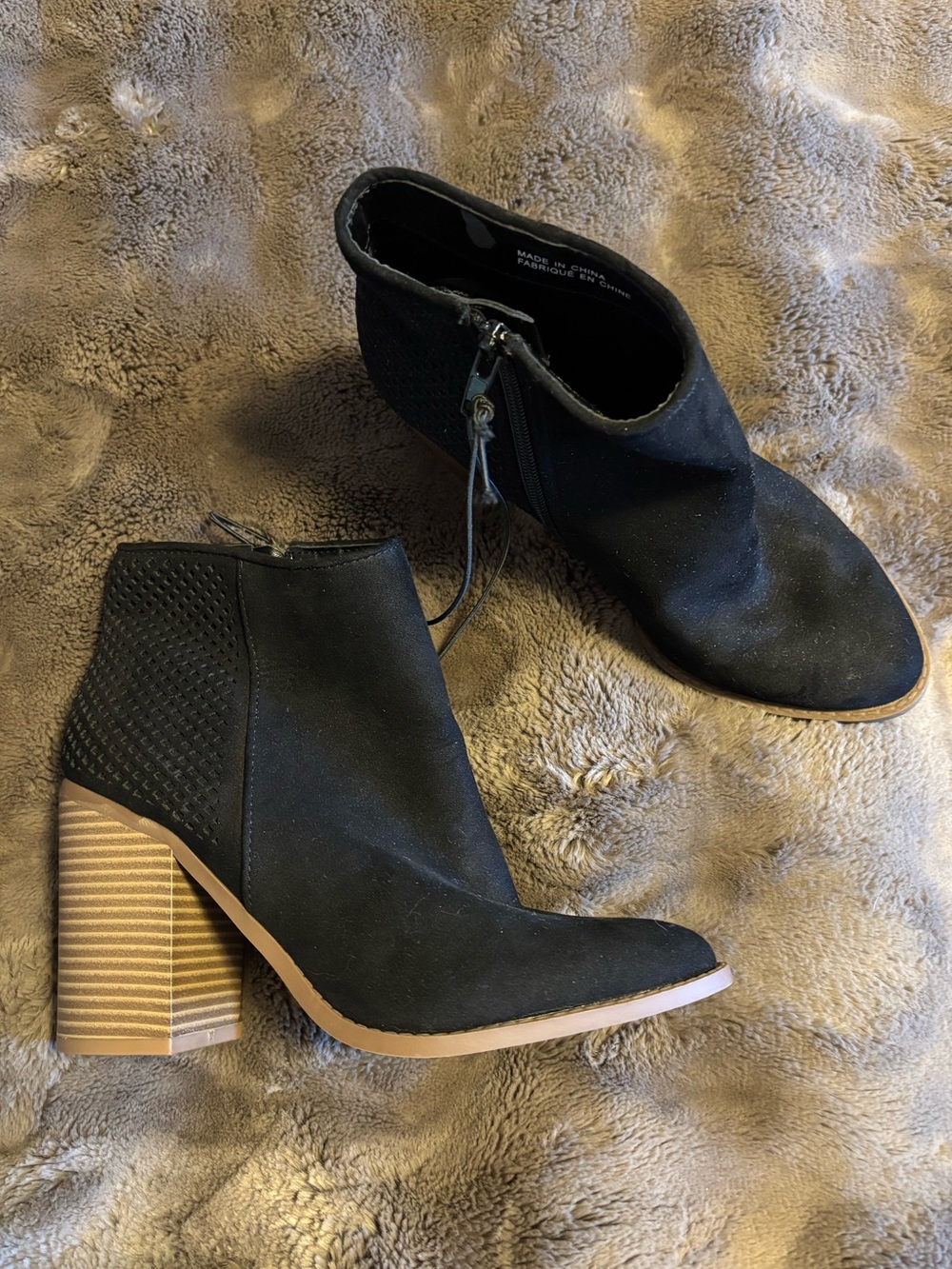Joe Fresh, chunky heeled black booties